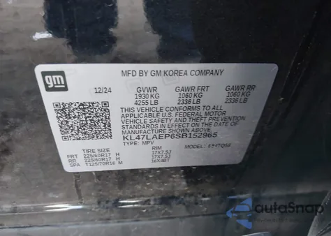 2025 Buick Envista Preferred Fwd z USA, uszkodzony, nr VIN KL47LAEP6SB152965